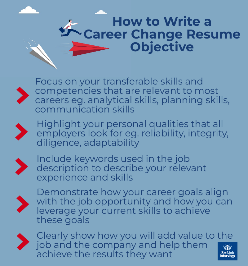 sample objective in resume for career change
