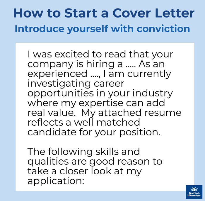 self introduction in cover letter