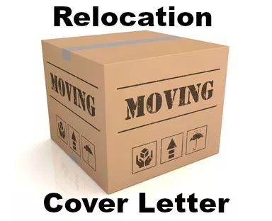 Cardboard moving box with words "Relocation Cover Letter"